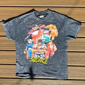 Street Fighter 2 II Men’s Black Graphic Tee Shirt Sz Large L Capcom